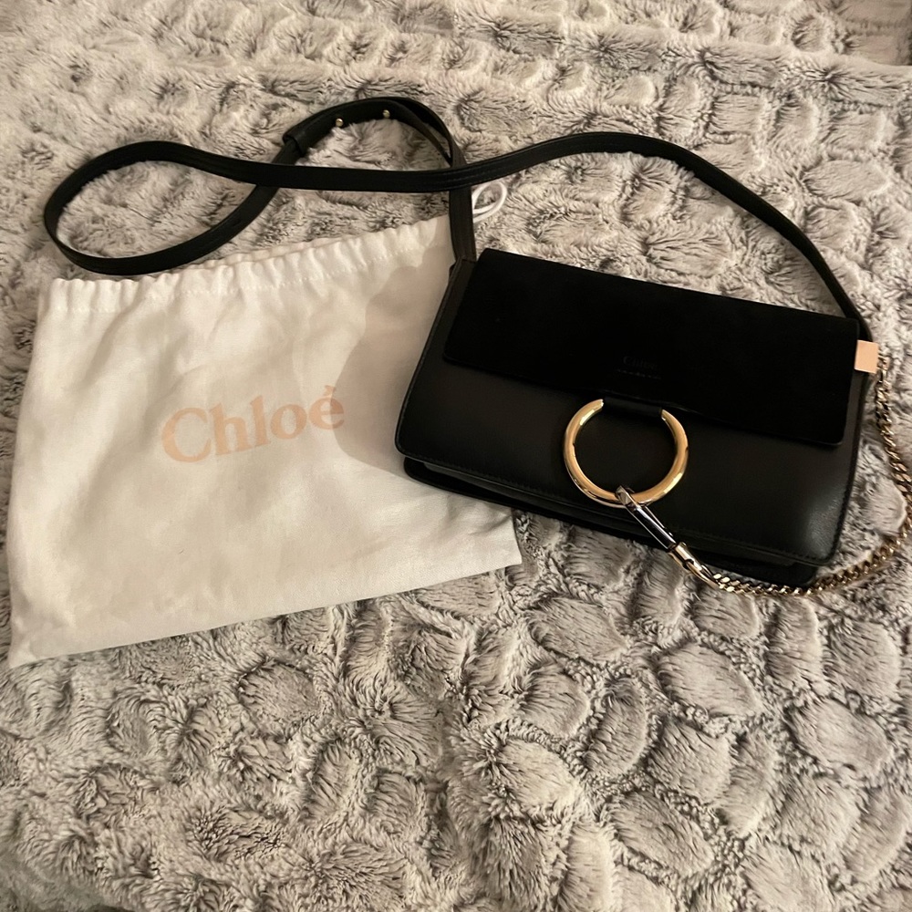 Chloé Faye Suede Calfskin Small Shoulder Bag